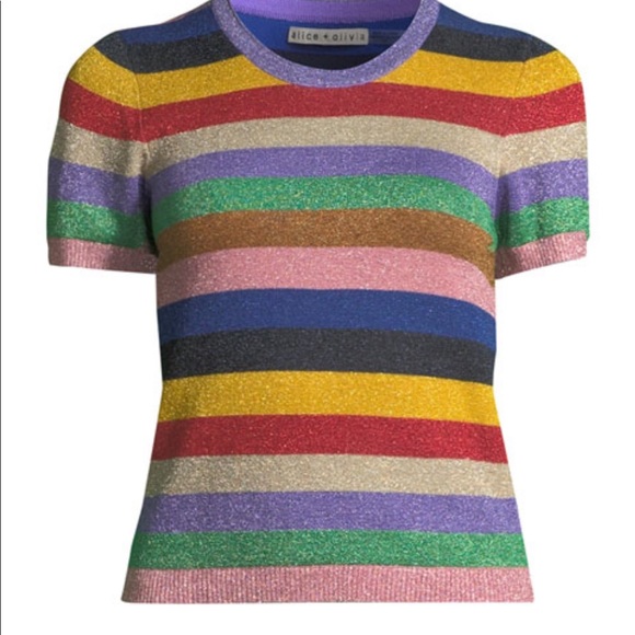 Alice Olivia Short Sleeve Rainbow 